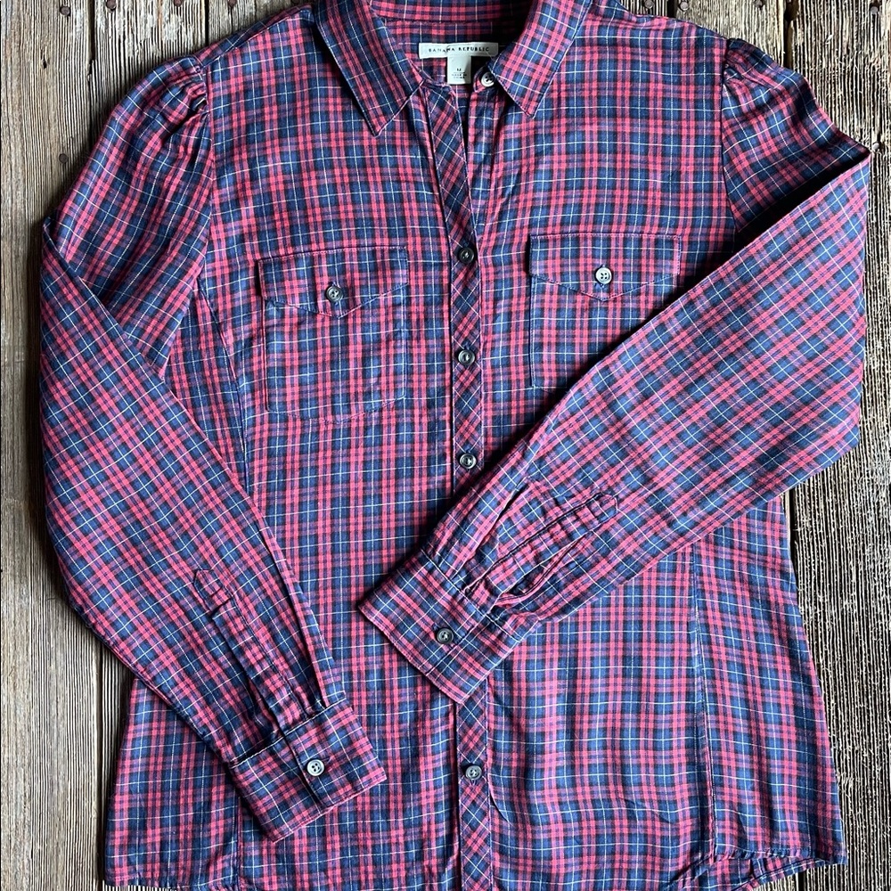 Banana Republic Plaid Top